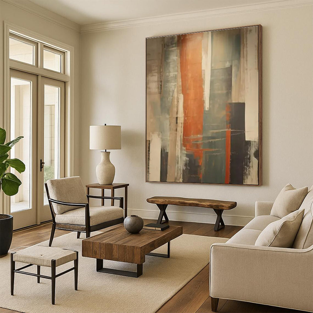 Contemporary Giant Abstract Painting for Master Bedroom Statement Wall