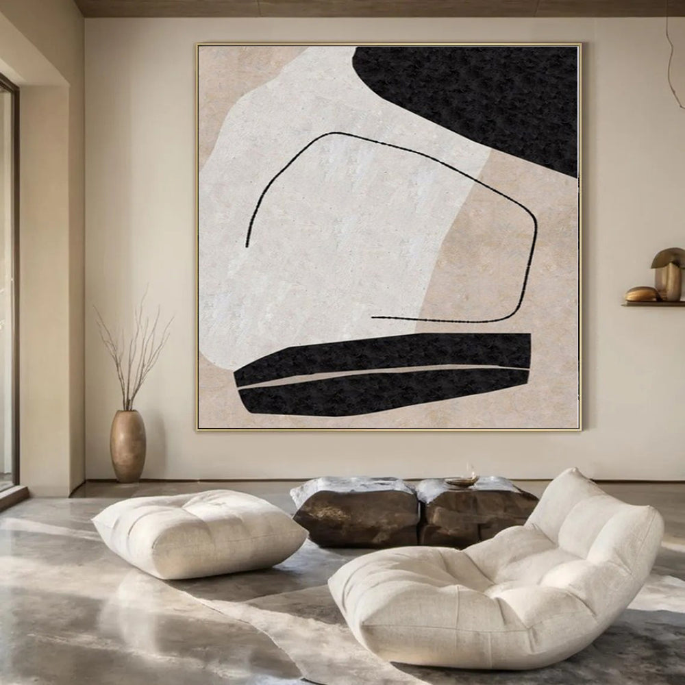 Showstopping Hand-Painted Abstract Art for Living Room Entryways