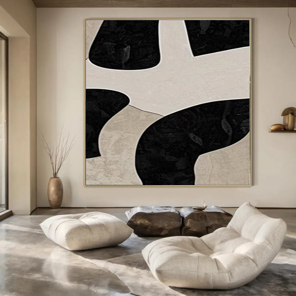 Extra-Huge Hand-Painted Modern Abstract Canvas for Family Home Indoor Pools