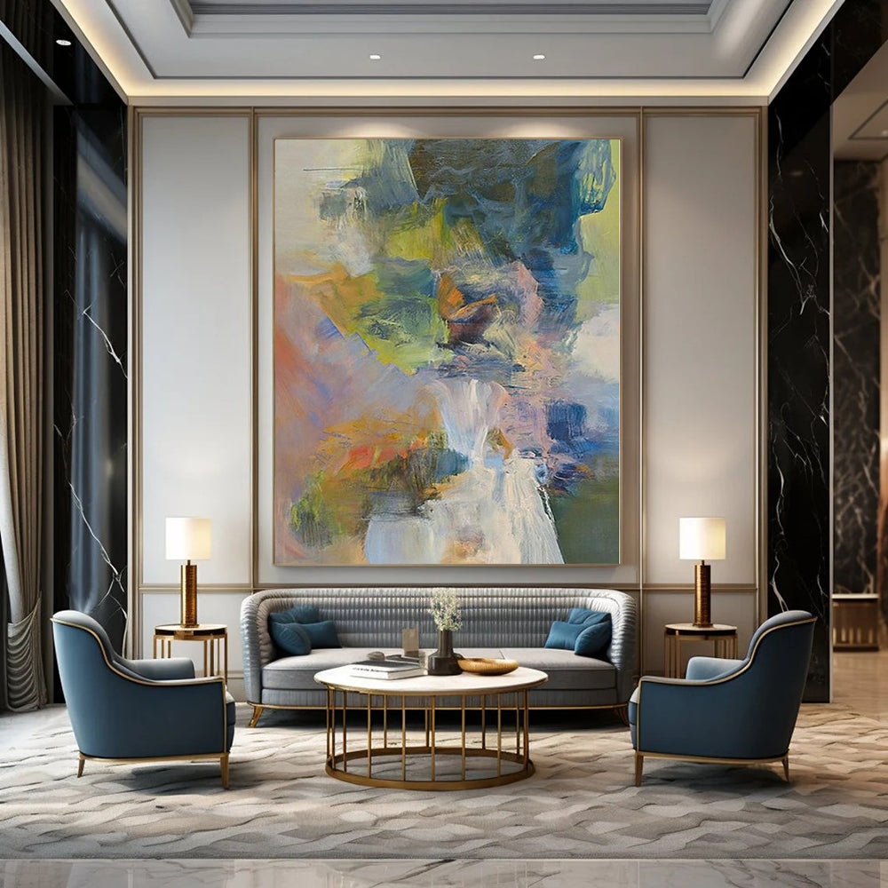 Immense Abstract Canvas for Indoor Pool Areas - Made to Order Acrylic on Canvas