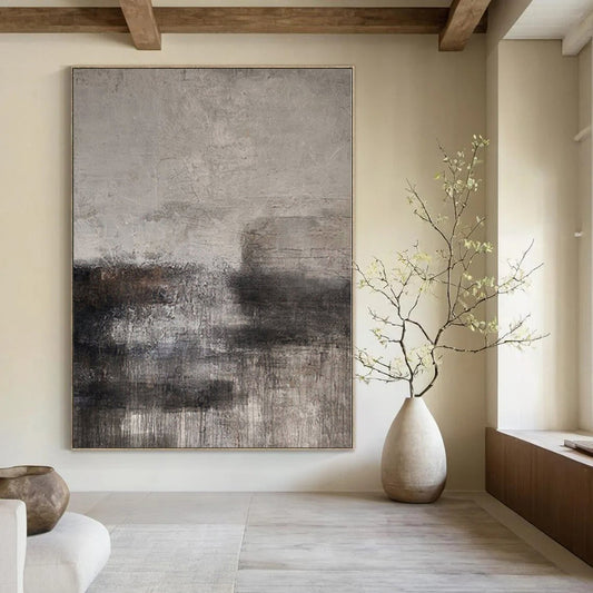 Monumental Handcrafted Abstract Canvas for Cultural Center Atriums