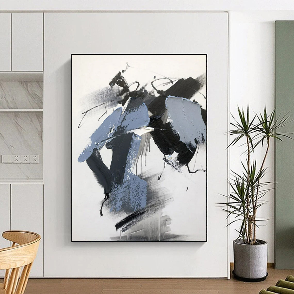 Monumental Modern Abstract Canvas for Walk-in Closet Stylish Organization