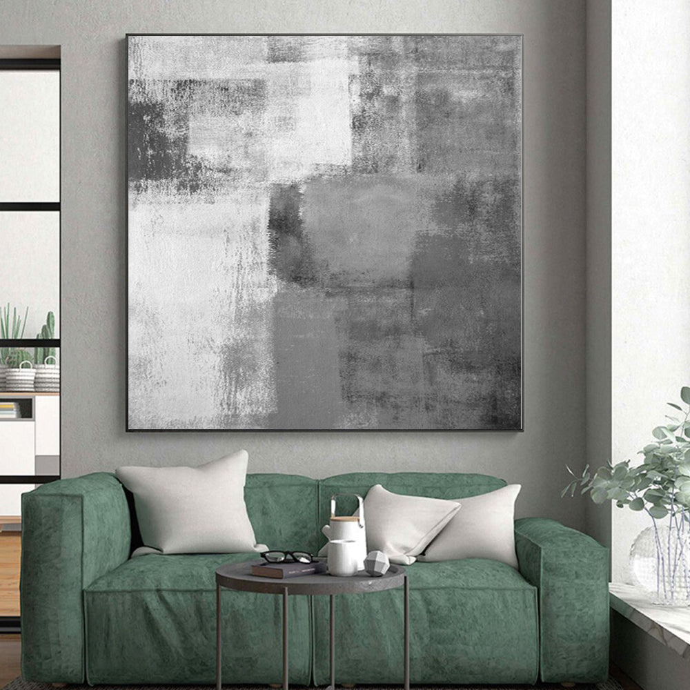 Oversized Hand-Painted Abstract Art for Home Gym Wall