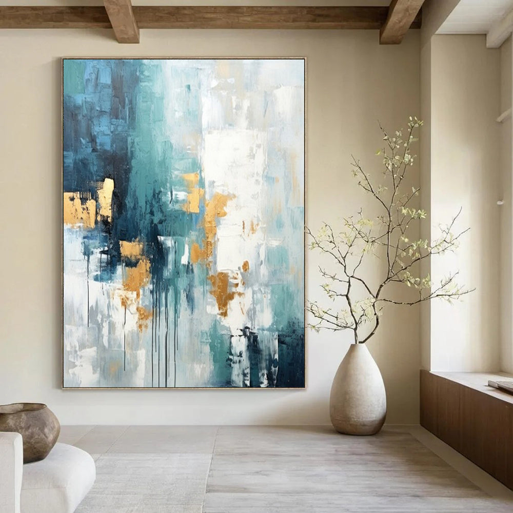 Gigantic Hand-Painted Modern Abstract Art for Family Home Libraries