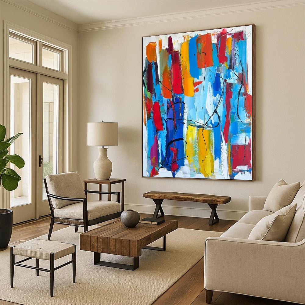 Gigantic Hand-Applied Abstract Painting for Healthcare Facilities LargeART0646