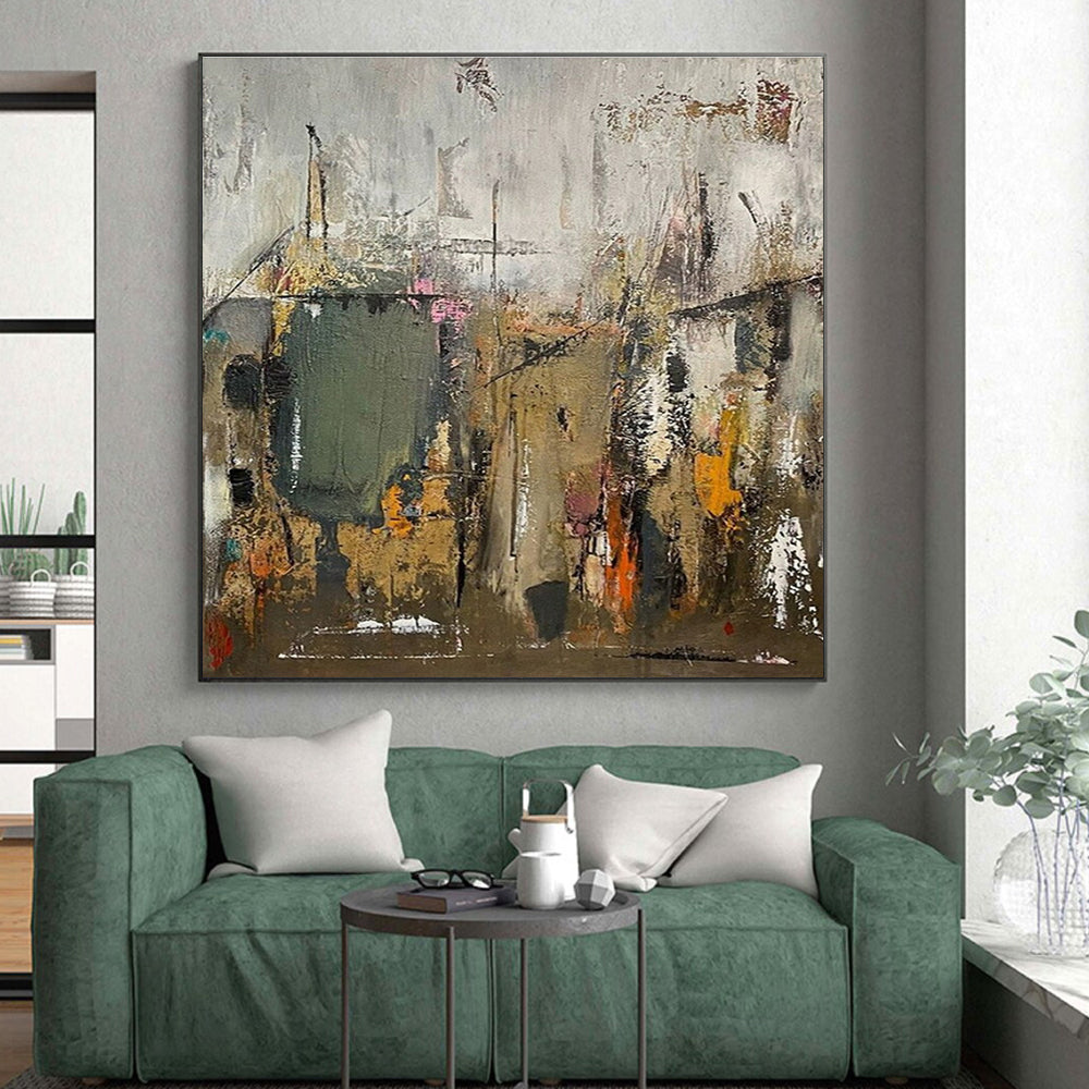 Large-Scale Modern Abstract Art for Contemporary Dining Room Feature Wall