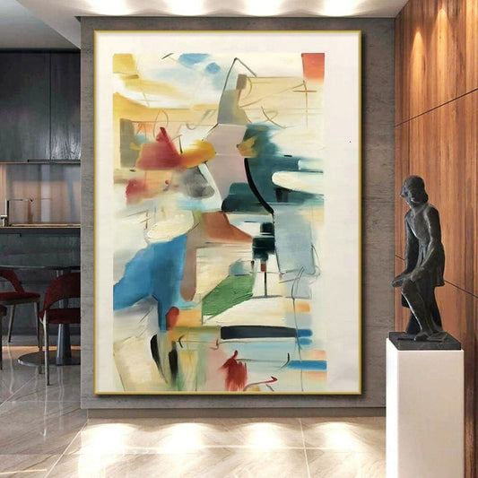 Staggering Hand-Brushed Abstract Painting for Basement Game Lounge Wall LargeART0609