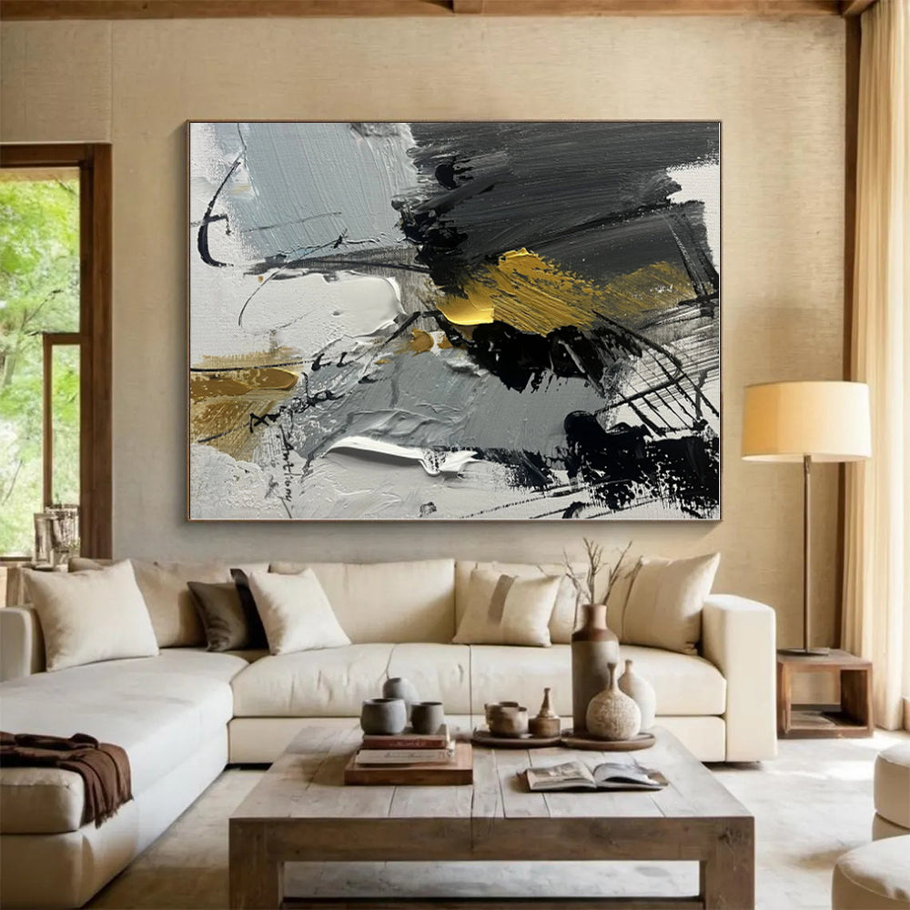 Made-to-Order Large Hand-Painted Abstract Painting for Hallway Passage Wall