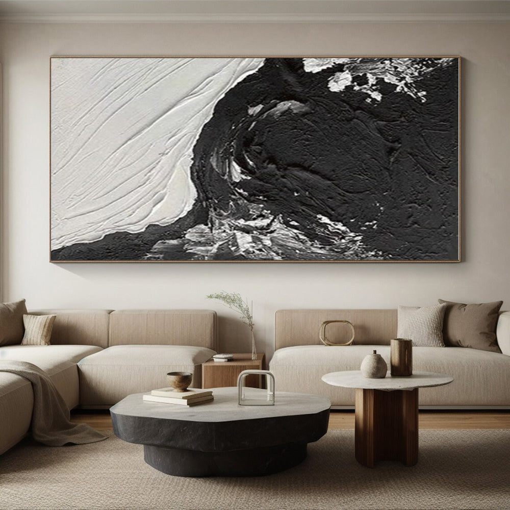 Large-Scale Modern Abstract Canvas for Contemporary Walk-in Closet Display Wall