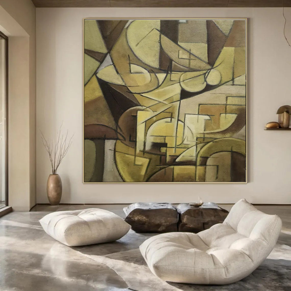 Custom Hand-Painted Abstract Canvas for Bar & Hotel Reception Areas
