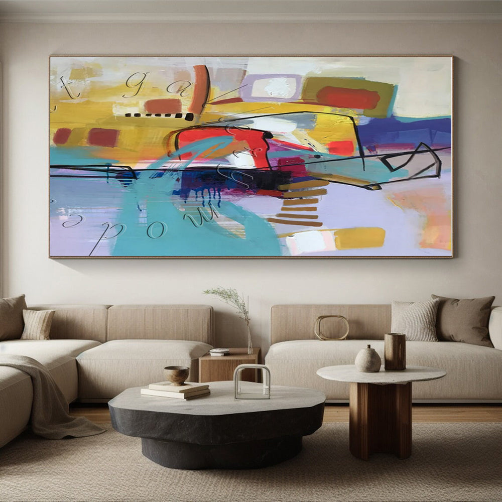 Large Modern Abstract Wall Art for Music Concert Venue Backstages