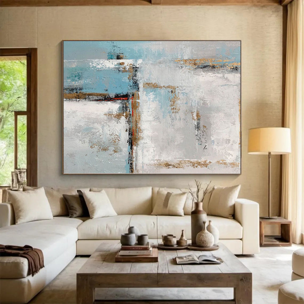 Gigantic Made-to-Order Abstract Canvas for Walk-in Closet Feature Wall