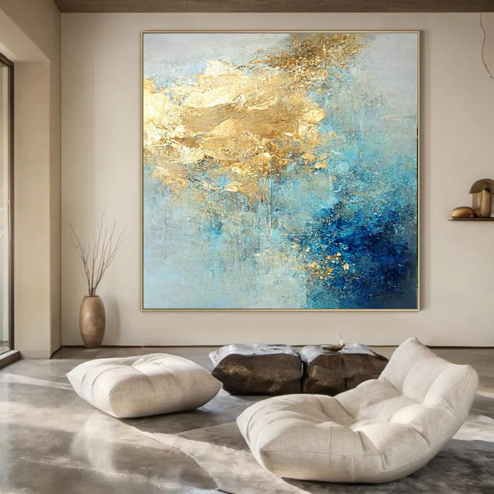 Extra-Huge Hand-Painted Modern Abstract Canvas for Luxury Hotel Executive Suites