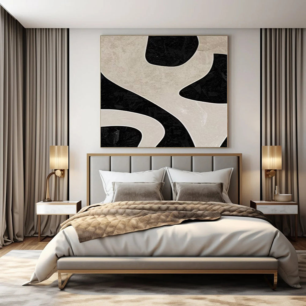 Large Hand-Painted Contemporary Abstract Wall Art for Family Home Mudrooms