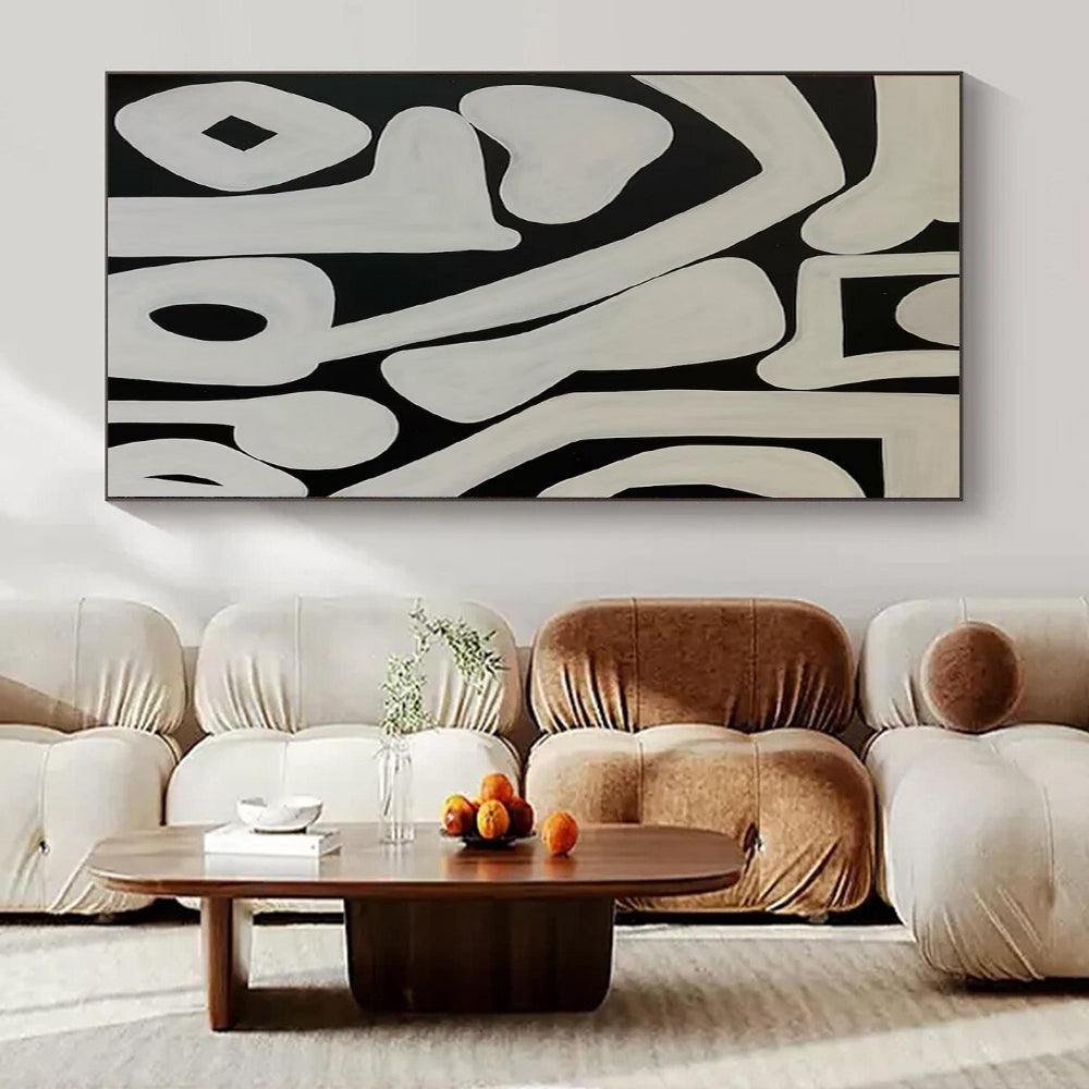 Gigantic Hand-Painted Modern Abstract Canvas for High-End Villa Living Rooms