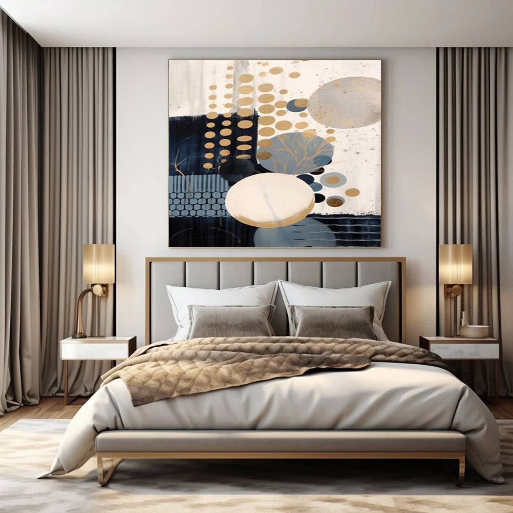 Bohemian Traveler Hand-Painted Abstract Canvas for Globetrotting Bedrooms