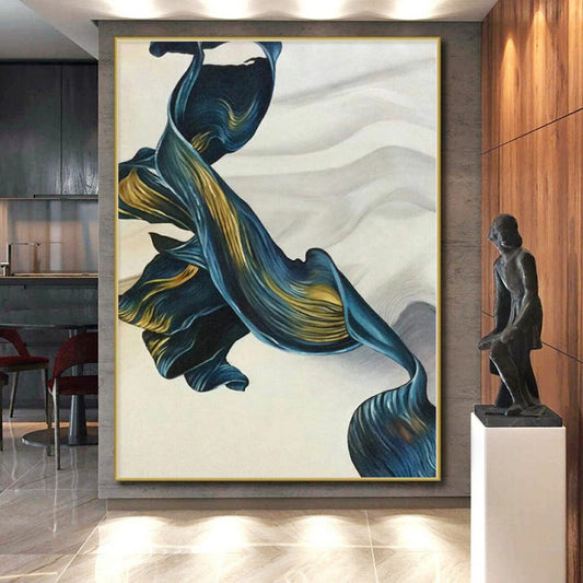 Grand Made-to-Order Abstract Art for Home Indoor Pool and Spa Feature Walls