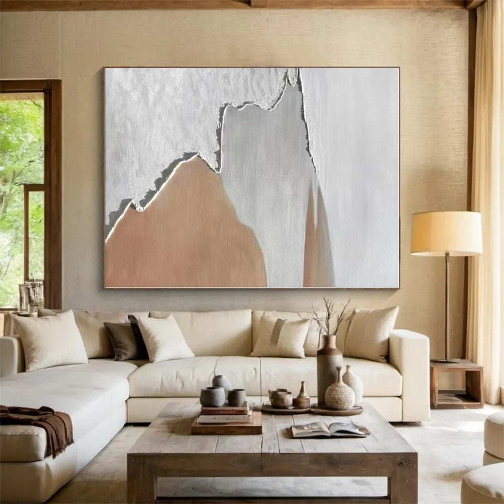 Huge Bespoke Abstract Painting for Home Library Reading Nook Wall