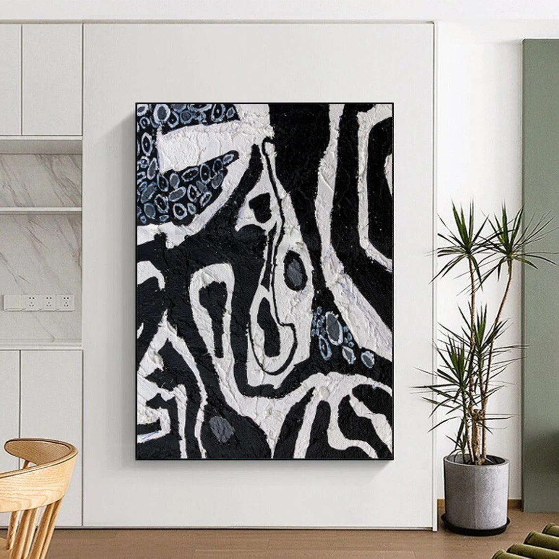 Giant Abstract Art Deco Mural - Commissioned Mixed Media for Boutique Hotel Suites