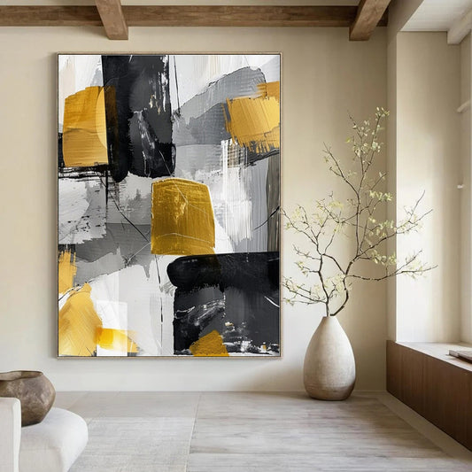 Extra-Huge Hand-Painted Modern Abstract Artwork for Office Boardrooms