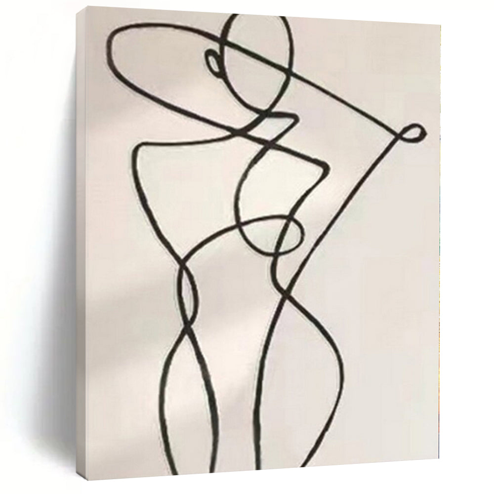Grand Hand-Painted Abstract Canvas for Living Room Two-Story Walls