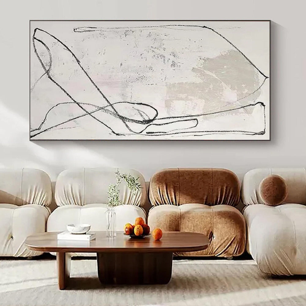 Grand Abstract Painting for Reading Nook Alcoves - Hand-Painted Oil on Canvas