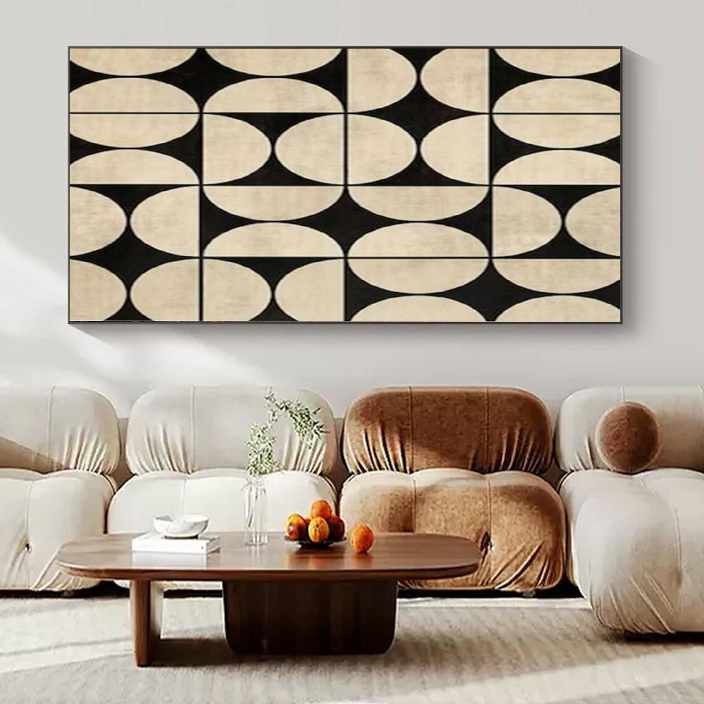 Oversized Hand-Painted Modern Abstract Painting for Family Home Meditation Rooms