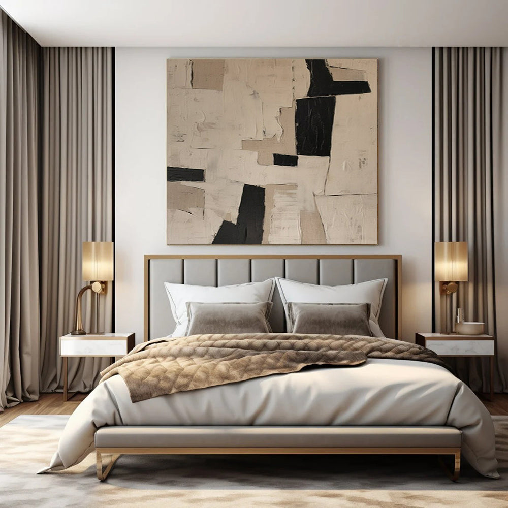 Large-Scale Hand-Painted Contemporary Abstract Canvas for Community Center Multipurpose Rooms