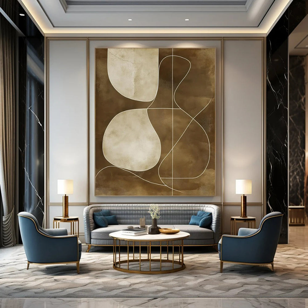Extra-Huge Hand-Painted Contemporary Abstract Painting for Wedding Venue Ceremony Aisles