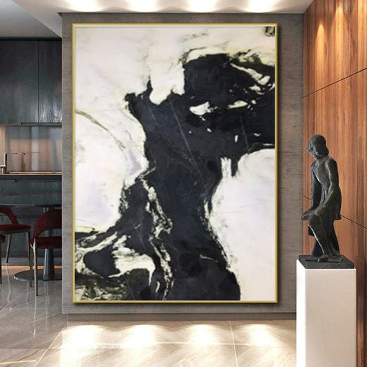 Oversized Modern Hand-Painted Abstract Canvas for Contemporary Hallway Picture Wall