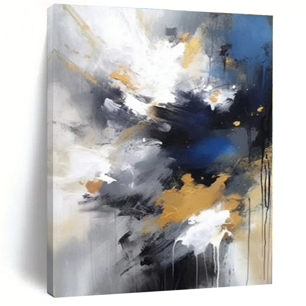 Vintage Travel Hand-Painted Abstract Canvas for Adventurous Bedrooms