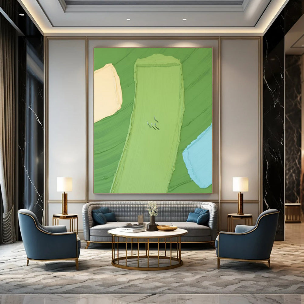 Custom Hand-Painted Abstract Canvas for Bedroom and Office
