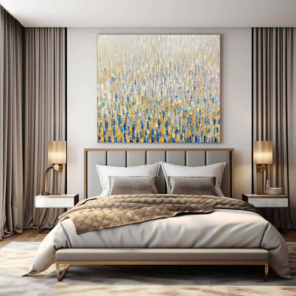 Giant Abstract Art for Linen Closet Interiors - Made to Order Mixed Media on Linen