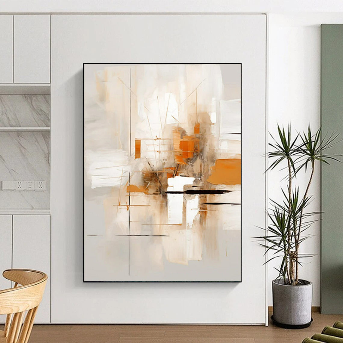 Extra-Huge Contemporary Abstract Painting for Hallway Visual Flow Enhancement