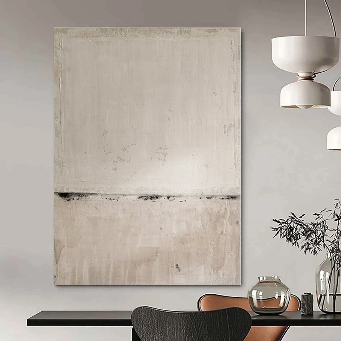 Large-Scale Hand-Painted Abstract Painting for Office and Hotel Conference Rooms