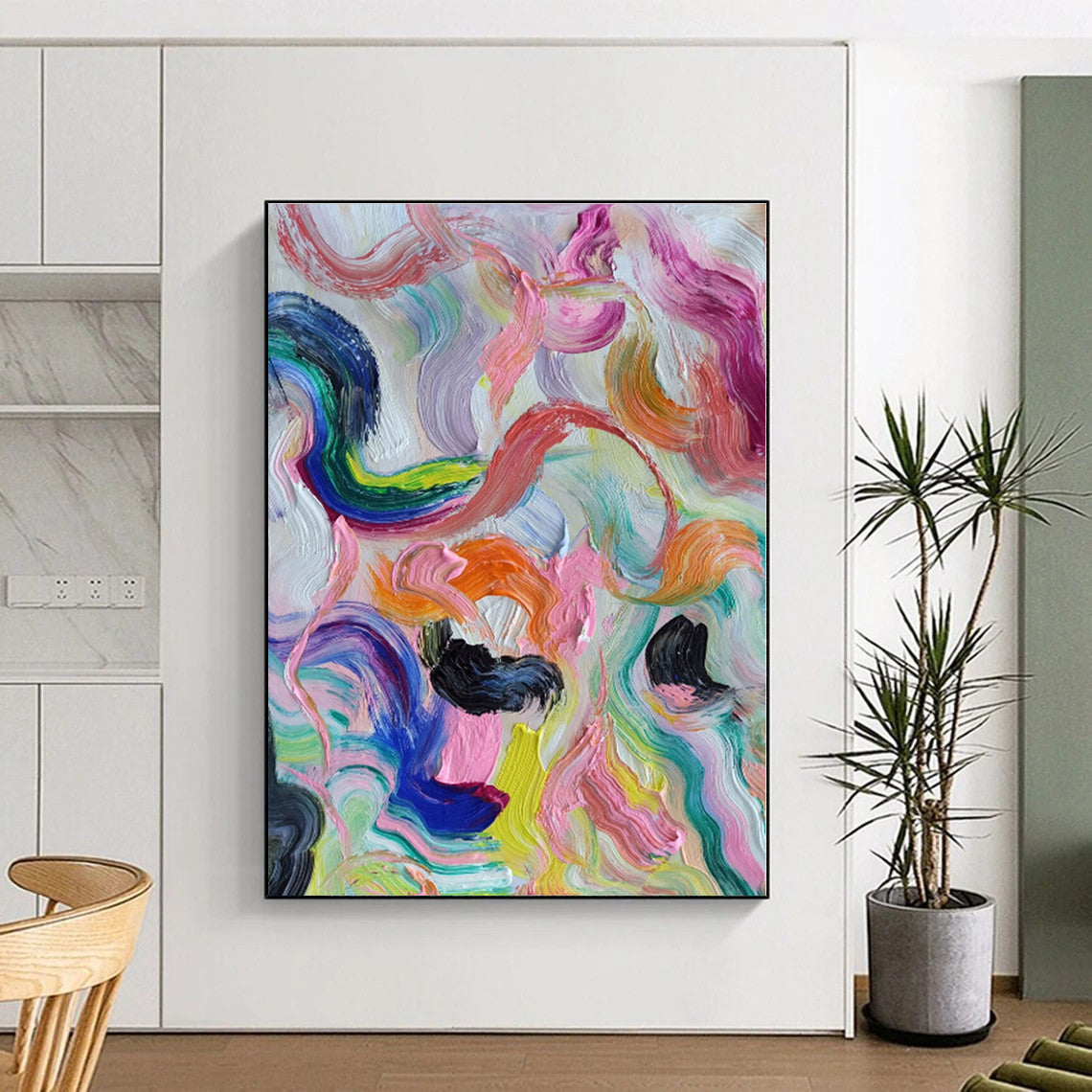 Super-Sized Custom Abstract Wall Art for Home Craft Room Storage Wall