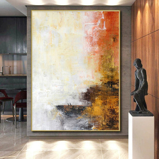 Oversized Abstract Texture Painting - Made to Order Mixed Media for Boutique Hotel Suites