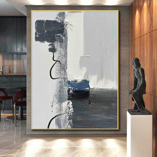 Large-Scale Made-to-Order Hand-Painted Abstract Canvas for Kitchen Breakfast Nook Wall