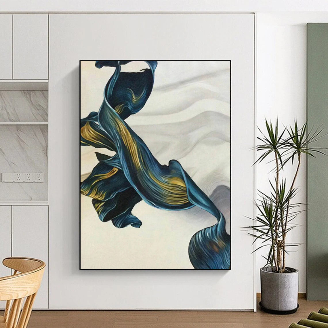 Grand Made-to-Order Abstract Art for Home Indoor Pool and Spa Feature Walls