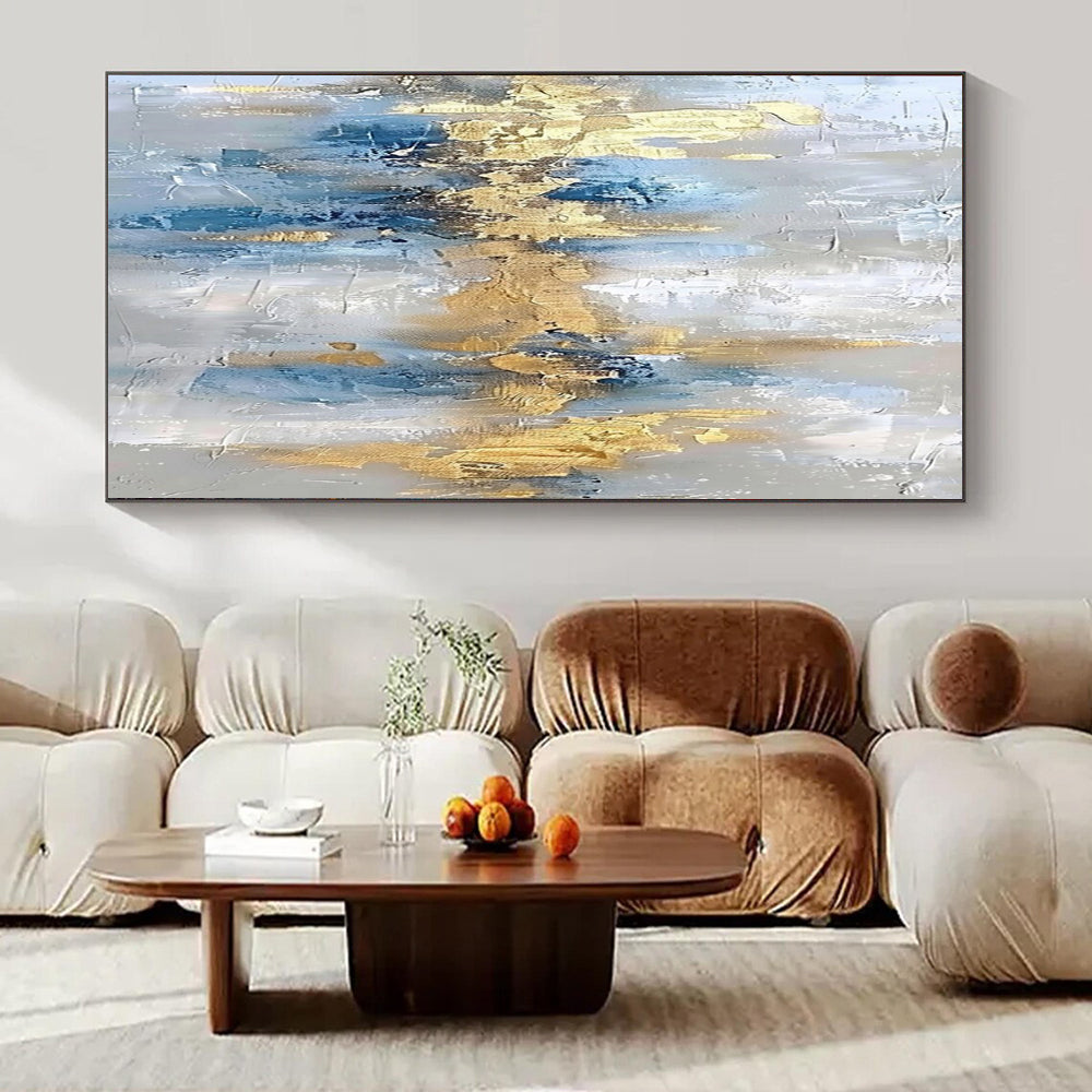 Oversized Hand-Painted Modern Abstract Mural for Upscale Hotel Conference Rooms