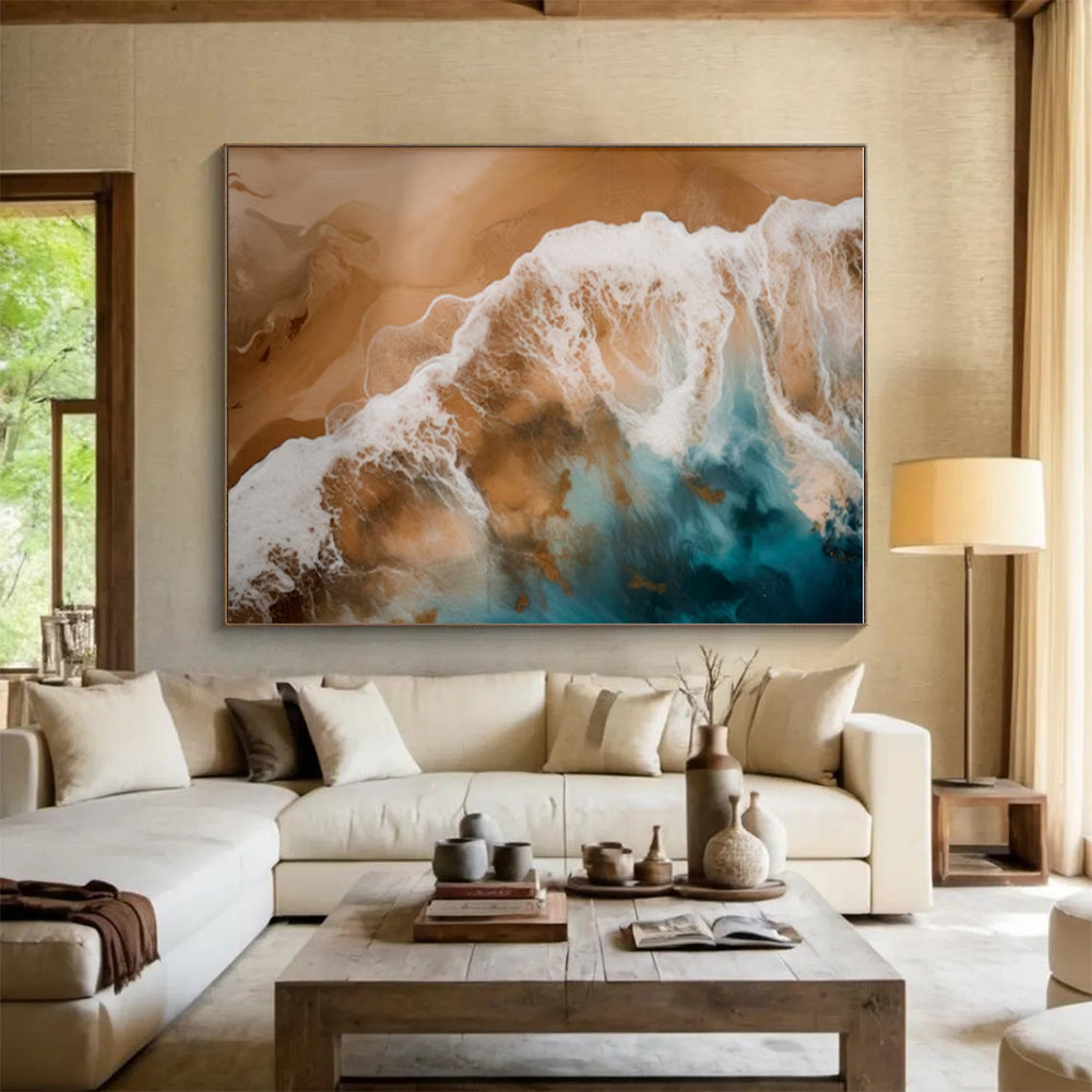 Extra-Huge Contemporary Abstract Painting for Home Library Study Nook Inspiration