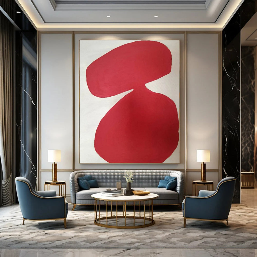 Oversized Hand-Painted Modern Abstract Painting for Elegant Home Living Rooms