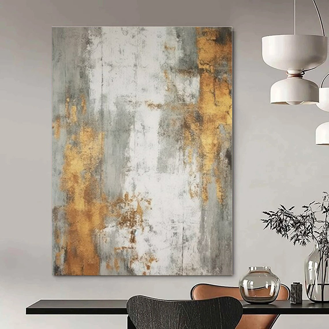 Hand-Painted Large Modern Abstract Wall Art for Office Cubicle Dividers