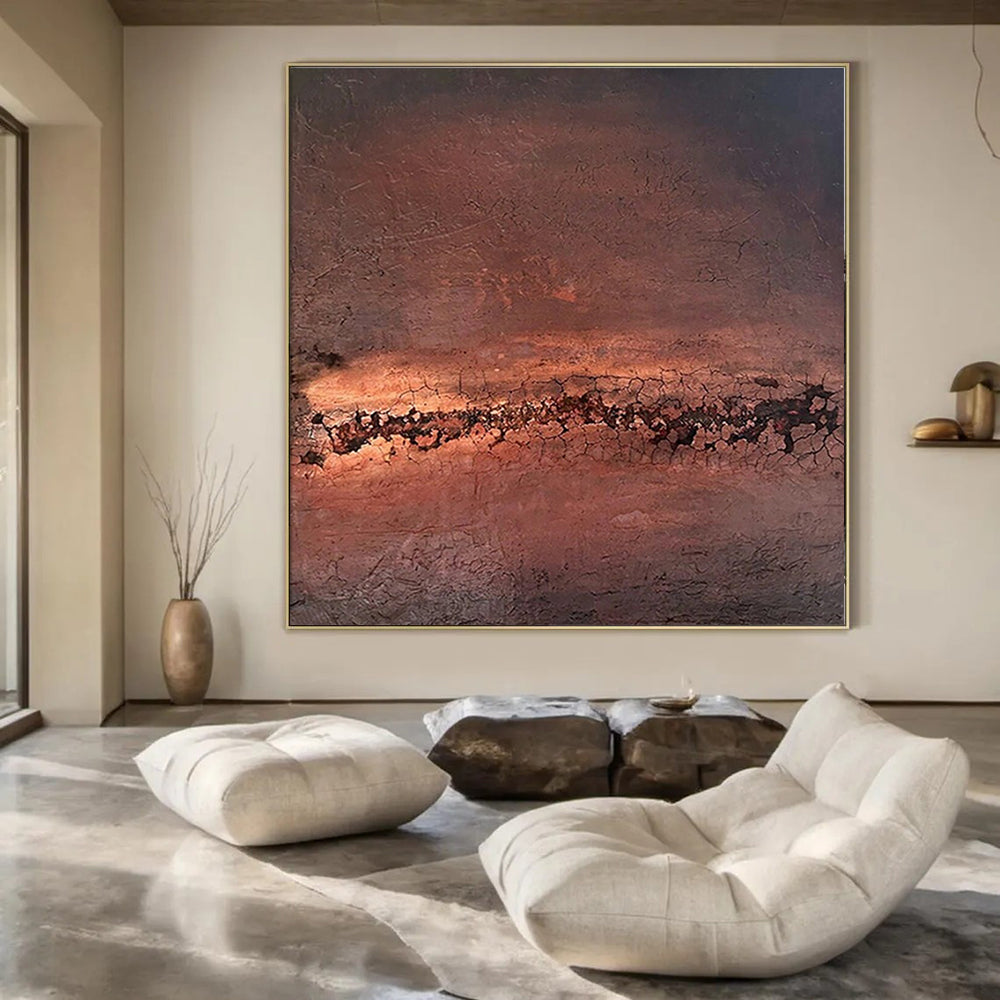 Gigantic Hand-Painted Contemporary Abstract Painting for Sports Arena VIP Lounges
