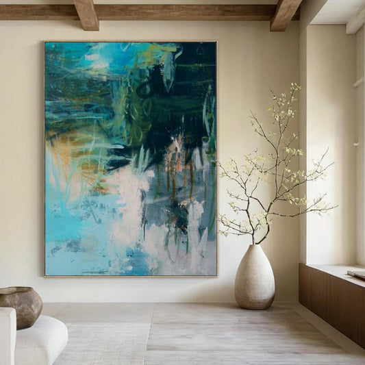 Monumental Abstract Painting for Loft Mezzanine Spaces - Commissioned Oil on Canvas