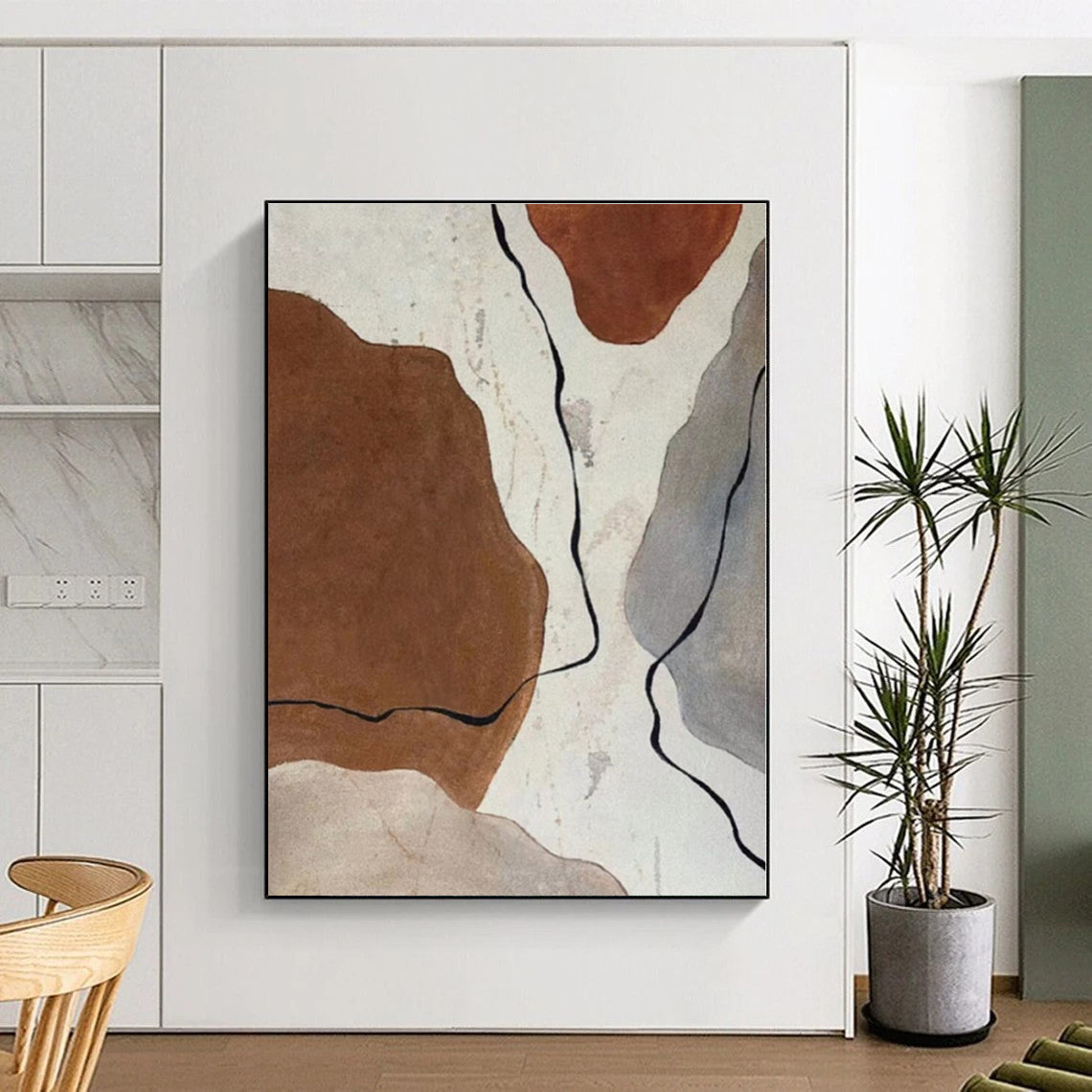 Super-Sized Custom Abstract Painting for Home Bar Backlit Wall