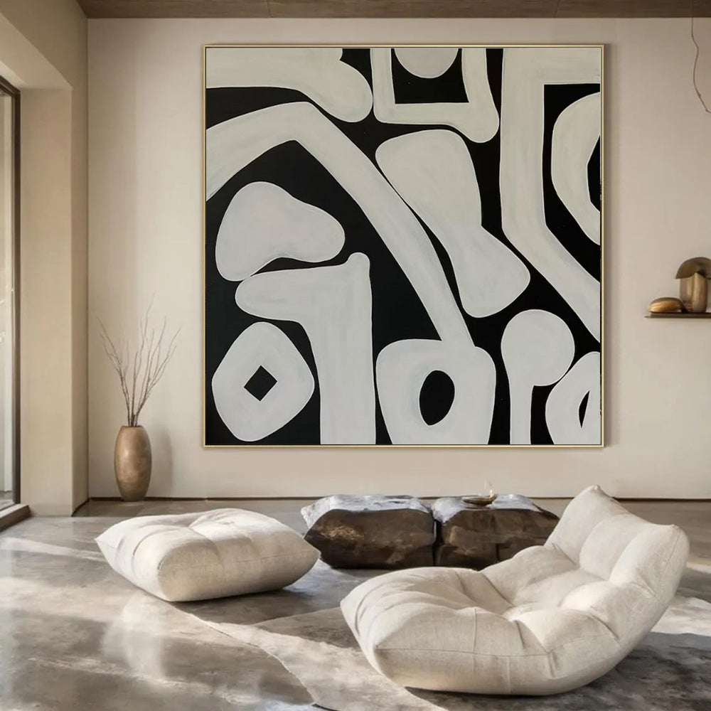 Gigantic Hand-Painted Modern Abstract Canvas for High-End Villa Living Rooms