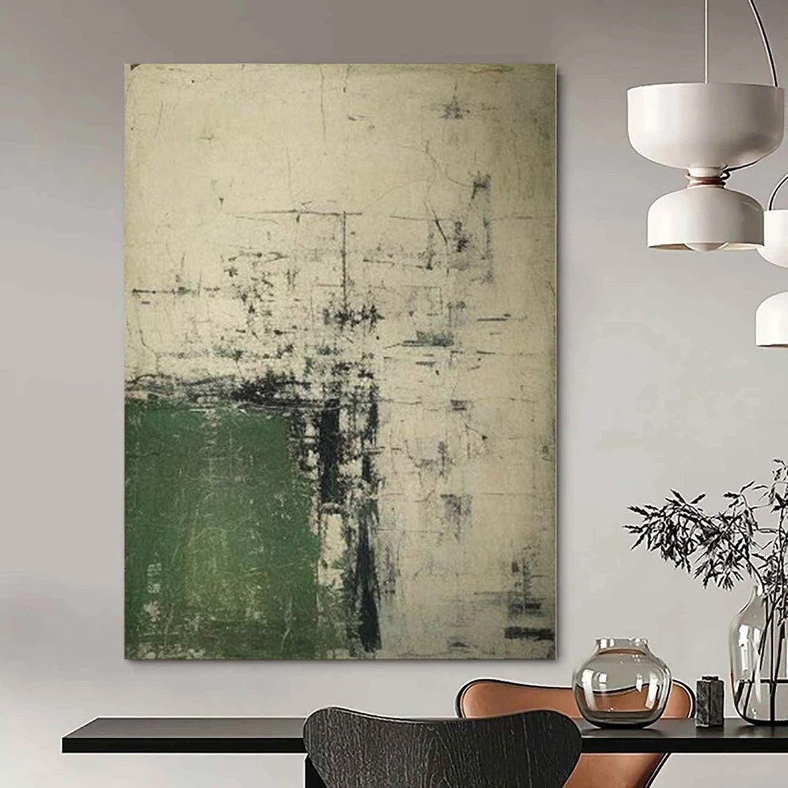 Oversized Abstract Wall Art for Home Gym Interiors - Custom Resin on Canvas