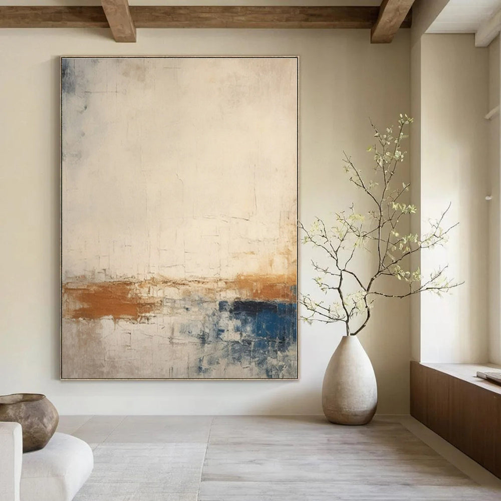 Large-Scale Hand-Painted Abstract Painting for Office and Hotel Conference Rooms