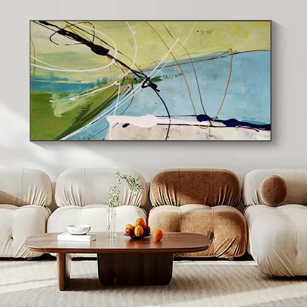 Immense Abstract Canvas for Playroom Nooks - Hand-Painted Acrylic on Canvas